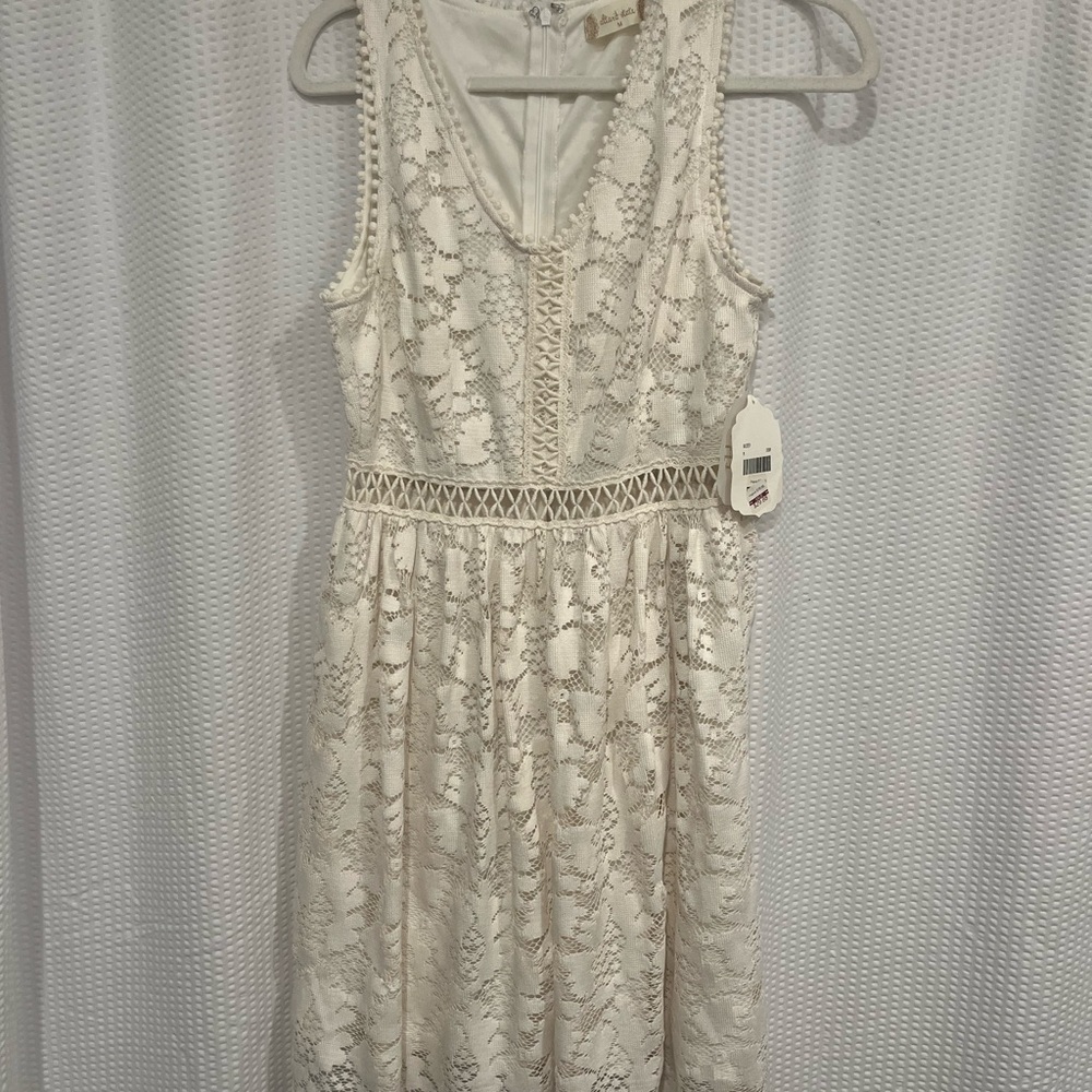 Altar'd State Cream Lace Midi Dress